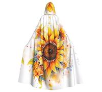 Mantello con cappuccio YYHHAOFA giallo girasole in olio modello super grande mantello con cappuccio con papillon