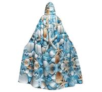 Mantello con cappuccio YYHHAOFA Ocean Sea Beach Seashells Starfish Blue Pattern Super Large con papillon