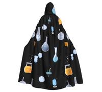 Mantello con cappuccio YYHHAOFA per adulti, per Halloween, attrezzatura da laboratorio, modello super grande, mantello con cappuccio con papillon