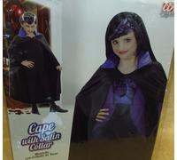 MANTELLO CON COLLETTO IN RASO NERO E VIOLA UNISEX cod.19028