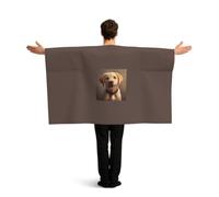 Mantello con maniche e stampa di un simpatico cane Labrador, ideale come accessorio per costumi a tema sportivo e per feste.