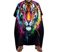 Mantello da Barbiere Abstract Splash Ink Tiger Art, Fashion Grembiule da Parrucchieres Antistatico Mantella da Barbiere per Styling Capelli 140X168cm