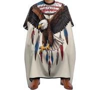 Mantello da Barbiere American Flag Boho Totem Native Eagle Dream Catcher, poliestere Taglios di Capelli da Mantello Impermeabile Mantella Parrucchiere per Adulti Styling 140X168cm