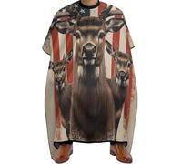 Mantello da Barbiere American Us Flag Hunting Camo Deer, poliestere Grembiule da Salone Professionale Mantella da Barbiere per Capelli Acconciatura 140X168cm