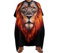 Mantello da Barbiere Cool Flaming Lion Fire Art, Antistatico Grembiule da Salone Professionale Mantella da Barbiere per Parrucchieres Acconciatura 140X168cm