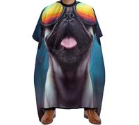 Mantello da Barbiere Cool Glass Cute Funny Pug, Unisex Mantelle per Parrucchieres Antistatico Mantella Taglio Parrucchiere per Styling Adulti 140X168cm