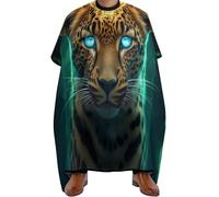 Mantello da Barbiere Cool Green Light African Cheetah Leopard, Professionale Grembiule da Parrucchieres poliestere Mantella Parrucchiere per Uomini Capelli 140X168cm