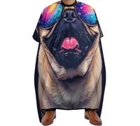 Mantello da Barbiere Cute Funny Pug, Impermeabile Grembiule da Salone Regolabile Mantella da Barbiere per Styling Adulti 140X168cm