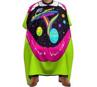 Mantello da Barbiere Cute Mouth Lip with Alien UFO Art, poliestere Mantelle per Parrucchieres Regolabile Mantella Taglio Parrucchiere per Styling Salon 140X168cm