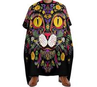 Mantello da Barbiere Day of The Dead Kitty Cat Sugar Skull, Impermeabile Mantelle per Parrucchieres leggera Mantella da Barbiere per Acconciatura Adulti 140X168cm