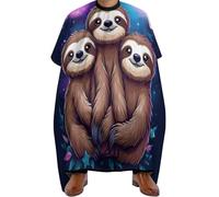 Mantello da Barbiere Full Moon Space Sloth Family, Professionale Grembiule da Parrucchieres Antistatico Mantella Parrucchiere per Styling Acconciatura 140X168cm