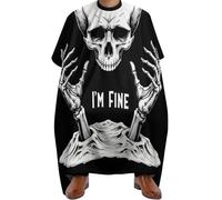 Mantello da Barbiere Funny Skull Head Fine Skeleton, Impermeabile Mantelle per Parrucchieres Professionale Mantella Taglio Parrucchiere per Capelli Acconciatura 140X168cm