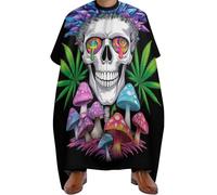 Mantello da Barbiere Magic Mushrooms Skull Art, Professionale Taglios di Capelli da Mantello poliestere Mantella da Barbiere per Acconciatura Uomini 140X168cm