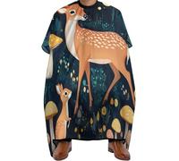 Mantello da Barbiere Magic Mushrooms Wild Animals Deer, Regolabile Taglios di Capelli da Mantello Antistatico Mantella Taglio Parrucchiere per Uomini Styling 140X168cm