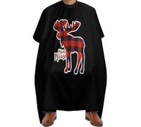 Mantello Da Barbiere Mama Moose Red Plaid Poliestere Haircut Grembiule Regolabile Mantella Parrucchiere Per Salon Uomini Capelli