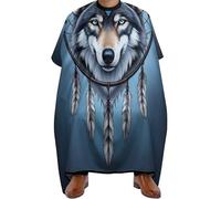 Mantello da Barbiere Native Wolf Dream Catcher, poliestere Haircut Grembiule Fashion Mantella Barbiere per Uomini Parrucchieres 140X168cm