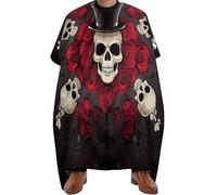 Mantello da Barbiere Red Roses Magic Hat Skeleton Day of The Dead Sugar Skulls, leggera Grembiule da Salone Unisex Mantella da Barbiere per Parrucchieres Salon 140X168cm