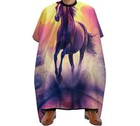 Mantello da Barbiere Sea Beach Sun Running Wild Horse Art, leggera Grembiule da Salone Unisex Mantella da Barbiere per Styling Donne 140X168cm