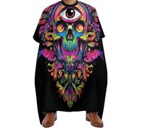 Mantello da Barbiere Skull Head Lotus Art, Professionale Grembiule da Parrucchieres poliestere Mantella da Barbiere per Barbieri Acconciatura 140X168cm