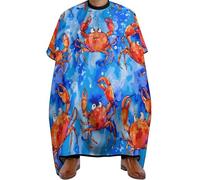 Mantello Da Barbiere Watercolor Crab Ocean Professionale Grembiule Da Salone Regolabile Mantella Barbiere Per Styling Parrucchieres Adulti