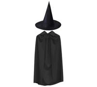 Mantello da di Halloween, design lungo, cappello incluso, lunghezza 140 cm, 140 cm