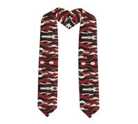 Mantello da laurea con stampa a onde nere (182,9 cm), regalo di laurea, pieno di senso cerimoniale,