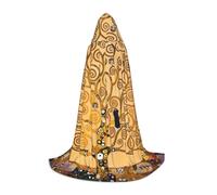 Mantello da mago con cappuccio con stampa albero della vita, mantello per Halloween, medievale, rinascimentale, cosplay, feste di Natale