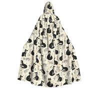 Mantello da mago con cappuccio, da uomo e donna, con stampa di volpe e luna, mantello da vampiro con cappuccio, costume di Halloween