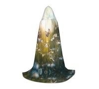 Mantello da mago di Halloween stampato con farfalla margherita, costume per feste a tema, mantello cosplay per adulti e ragazzi, taglie S, M, L