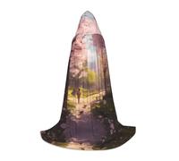 Mantello da mago di Halloween stampato con quattro lune, giorno sulla terra, L, per feste a tema, mantello cosplay per adulti/ragazzi, taglie S, M, L