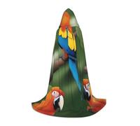 Mantello da mago per Halloween stampato con uccellino pappagallo arancione, per feste a tema, mantello cosplay per adulti e ragazzi, taglie S, M, L