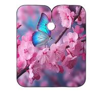 Mantello Da Parrucchiere Blue Butterfly Pink Flowers Grembiule Da Parrucchiere Regolabile Mantelle Per Parrucchiere Professionale Mantello Da Barbiere Per Hair Styling Parrucchieri 140x168cm