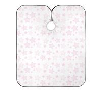 Mantello da salone con stelle di forma diversa color pesca bianco con chiusura a scatto regolabile, elegante mantella per adulti capa para barbero 165,1 x 139,7 cm