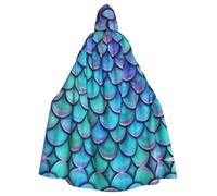 Mantello da sirena con squame di pesce, per uomo e donna, mantello rinascimentale con cappuccio, mantello medievale, mantello per costumi cosplay di Halloween