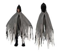 Mantello da strega gotico medievale rinascimentale per bambini, mantello da strega della morte, costume horror spaventoso fantasma, cosplay, per feste di Carnevale e feste in maschera (nero)
