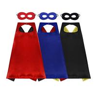 Mantello da Supereroe con Maschere 3 Pezzi Maschere 3 Pezzi Mantelli per Bambini Regali di Compleanno Halloween Partito Mascherata Festa Carnival Costume
