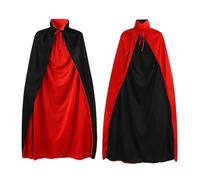 Mantello da Vampiro, Costume di Halloween, Mantello con Collo in Piedi Nero Rosso per Halloween, Cosplay, Teatro Spettacoli, Adatto ad adolescenti e adulti di altezza compresa tra 150 e 190 cm