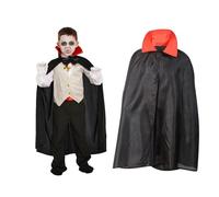 Mantello da Vampiro di Halloween,Costume da Strega Nero per Halloween,Mantello con Cappuccio,Abito Rosso Reversibile Mantello da Vampiro,Mantello Per Costume di Halloweenper Bambini Ragazze Ragazzi