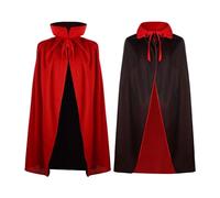 Mantello da vampiro di Halloween, mantello vampiro nero rosso, costumi di Halloween mantello, per bambini o aulti Halloween dracula cosplay (150 cm) (90 CM)