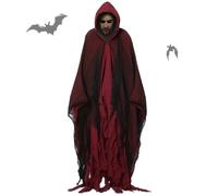 Mantello di Halloween 73in Long Claret Cloak with Hood Men Women Grim Reaper Cosplay costumi di Halloween per adulti, giocattoli