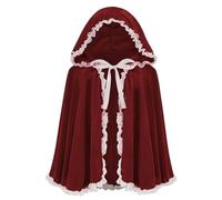 Mantello di velluto Cappuccetto Rosso Pizzo Trim Capo Dolce Giocoso Moda Bambini Performance Costumi di Halloween Partito Costume
