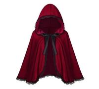 Mantello di velluto Cappuccetto Rosso Pizzo Trim Capo Dolce Giocoso Moda Bambini Performance Costumi di Halloween Partito Costume