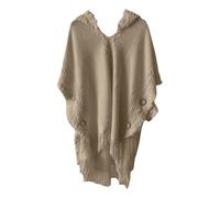 Mantello Donna Invernale con Cappuccio e Nappe in Stile Bohemien Morbido e Caldo Perfetto per un Look da Festival o per Serate Informali Stile Unico Affascinante