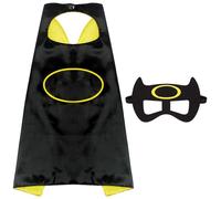Mantello e Maschera pipistrello Set, Costume Supereroe per Nero Giallo