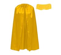 Mantello e maschera Supereroe per adulti, strati supereroi 140 cm di lunghezza per costume da Superman Carnevale, set di 2 pezzi (giallo)