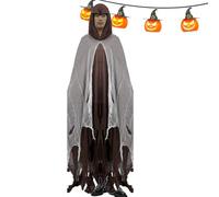 Mantello fantasma con cappuccio | Costume da fantasma femminile stregato mantello con cappuccio | Costume da casa infestata spettrale traspirante
