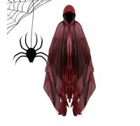 Mantello fantasma con cappuccio, mantello da strega horror di Halloween per adulti traspiranti, mantello con cappuccio per gioco di ruolo di festival horror per il gioco cosplay di casa infestata