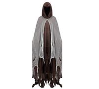 Mantello fantasma con cappuccio, mantello da strega stregato con cappuccio, costume da triste mietitore, costume di Halloween, mantello da strega con cappuccio per adulti