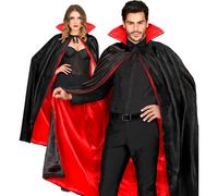 MANTELLO FODERATO CON COLLETTO ACCESSORI PER TRAVESTIMENTO CARNEVALE HALLOWEEN