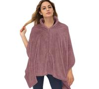 Mantello Giacca Poncho Scialle Jacquard Alamari Morbido Pile Calda Confortevole